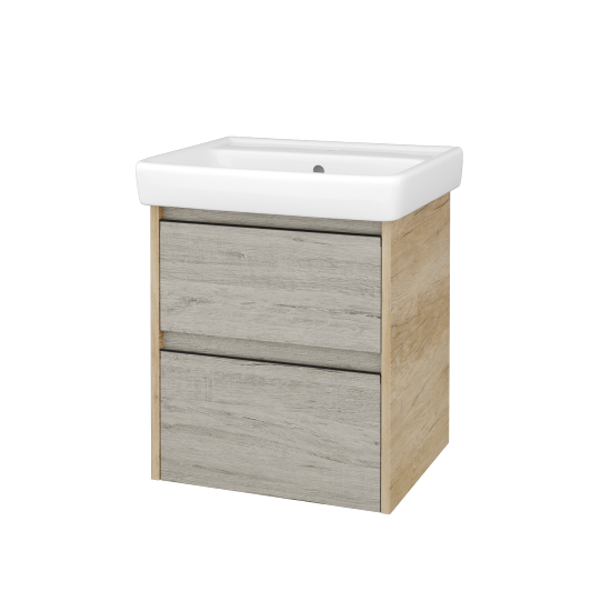 Skříňka pod umyvadlo BONO SZZ2 55 (umyvadlo Q)  - D15 Nebraska - Úchytka T33 - černá mat - D05 Oregon