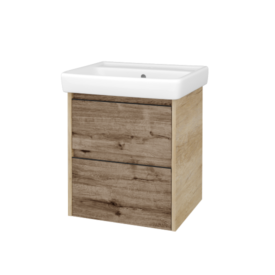 Skříňka pod umyvadlo BONO SZZ2 55 (umyvadlo Q)  - D15 Nebraska - Úchytka T33 - černá mat - D23 Herkules