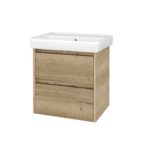 Skříňka pod umyvadlo BONO SZZ2 60 (umyvadlo Q)  - D15 Nebraska - Úchytka T33 - černá mat - D26 Ontario