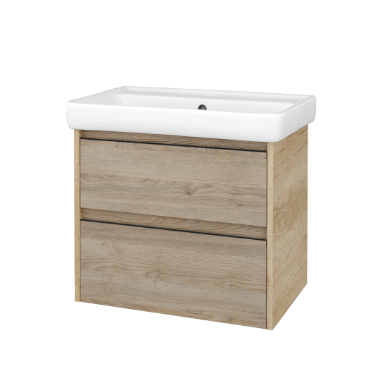 Skříňka pod umyvadlo BONO SZZ2 70 (umyvadlo Q)  - D15 Nebraska - Úchytka T33 - černá mat - D17 Colorado