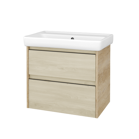 Skříňka pod umyvadlo BONO SZZ2 70 (umyvadlo Q)  - D15 Nebraska - Úchytka T33 - černá mat - D24 Ohio