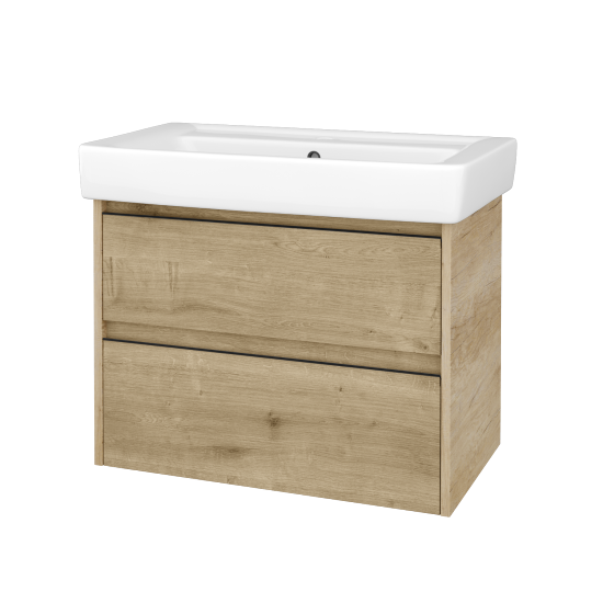 Skříňka pod umyvadlo BONO SZZ2 80 (umyvadlo Q)  - D15 Nebraska - Úchytka T33 - černá mat - D09 Arlington