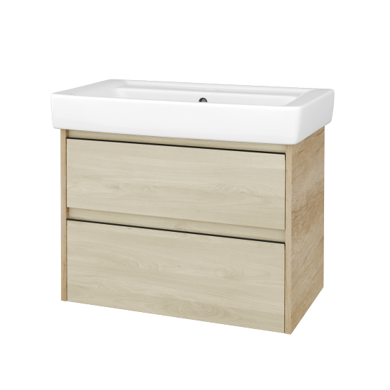 Skříňka pod umyvadlo BONO SZZ2 80 (umyvadlo Q)  - D15 Nebraska - Úchytka T33 - černá mat - D24 Ohio