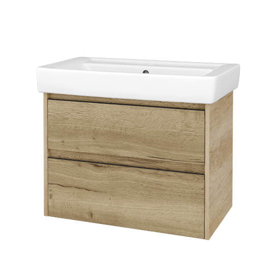 Skříňka pod umyvadlo BONO SZZ2 80 (umyvadlo Q)  - D15 Nebraska - Úchytka T33 - černá mat - D26 Ontario