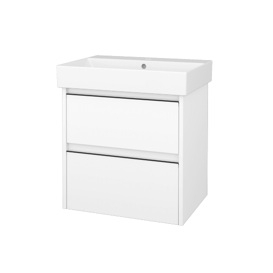 Skříňka pod umyvadlo BONO SZZ2 60 (umyvadlo Glance)  - N01 Bílá lesk - Úchytka T33 - N01 Bílá lesk