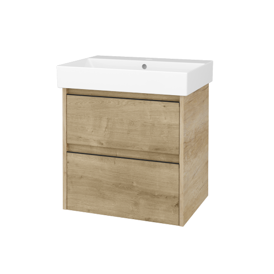 Skříňka pod umyvadlo BONO SZZ2 60 (umyvadlo Glance)  - D15 Nebraska - Úchytka T33 - černá mat - D09 Arlington