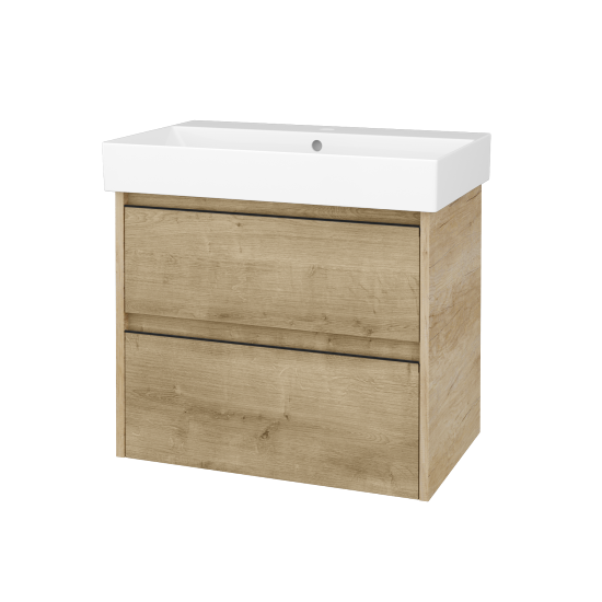 Skříňka pod umyvadlo BONO SZZ2 70 (umyvadlo Glance)  - D15 Nebraska - Úchytka T33 - černá mat - D09 Arlington