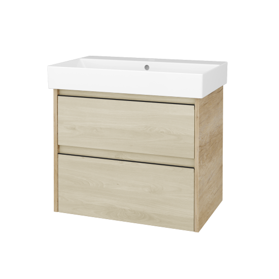 Skříňka pod umyvadlo BONO SZZ2 70 (umyvadlo Glance)  - D15 Nebraska - Úchytka T33 - černá mat - D24 Ohio