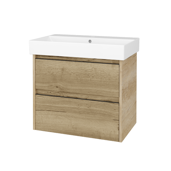 Skříňka pod umyvadlo BONO SZZ2 70 (umyvadlo Glance)  - D15 Nebraska - Úchytka T33 - černá mat - D26 Ontario