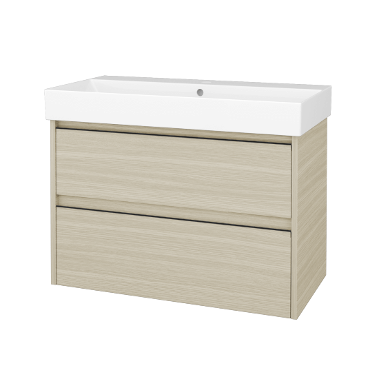 Skříňka pod umyvadlo BONO SZZ2 85 (umyvadlo Glance)  - D04 Dub - Úchytka T33 - černá mat - D04 Dub