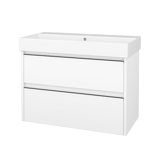 Skříňka pod umyvadlo BONO SZZ2 85 (umyvadlo Glance)  - N01 Bílá lesk - Úchytka T33 - N01 Bílá lesk