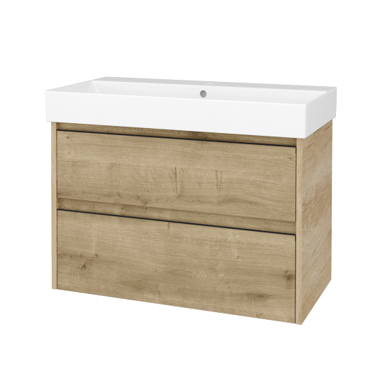 Skříňka pod umyvadlo BONO SZZ2 85 (umyvadlo Glance)  - D15 Nebraska - Úchytka T33 - černá mat - D09 Arlington