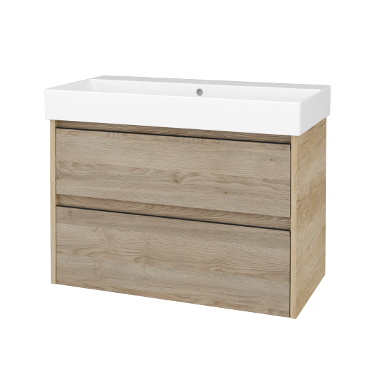 Skříňka pod umyvadlo BONO SZZ2 85 (umyvadlo Glance)  - D15 Nebraska - Úchytka T33 - černá mat - D17 Colorado