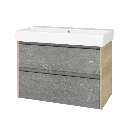 Skříňka pod umyvadlo BONO SZZ2 85 (umyvadlo Glance)  - D15 Nebraska - Úchytka T33 - černá mat - D20 Galaxy