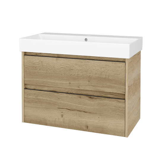 Skříňka pod umyvadlo BONO SZZ2 85 (umyvadlo Glance)  - D15 Nebraska - Úchytka T33 - černá mat - D26 Ontario