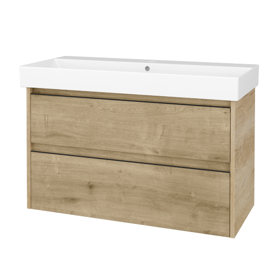 Skříňka pod umyvadlo BONO SZZ2 100 (umyvadlo Glance)  - D15 Nebraska - Úchytka T33 - černá mat - D09 Arlington