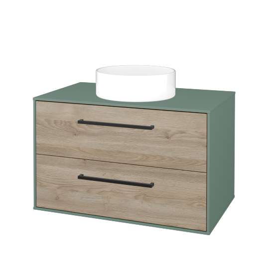 Skříňka pod umyvadlo KVADRO SZZ2 80 (umyvadlo Circo)  - M18 Mint mat - Úchytka T06 - D17 Colorado - Ne