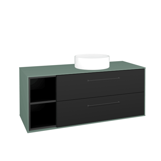 Skříňka pod umyvadlo KVADRO SZZ2O2L 120 (umyvadlo Circo)  - M18 Mint mat - Úchytka T06 - N03 Graphite - Ne