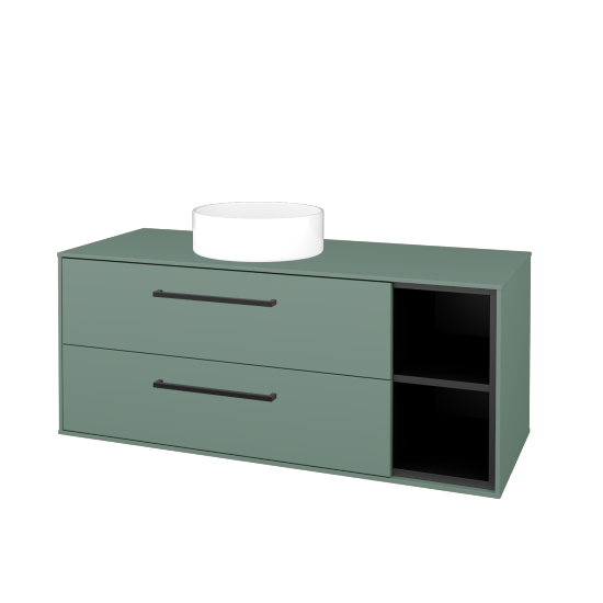 Skříňka pod umyvadlo KVADRO SZZ2O2P 120  - M18 Mint mat - Úchytka T06 - M18 Mint mat - Ne