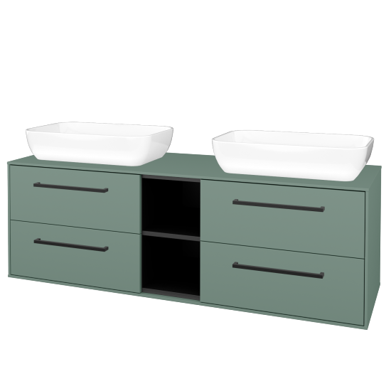 Skříňka pod umyvadlo KVADRO SZZ4O2 150  - M18 Mint mat - Úchytka T06 - M18 Mint mat - Ne