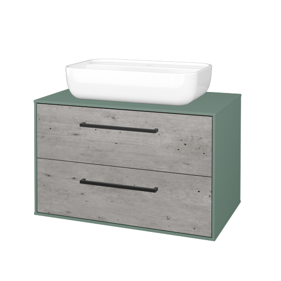 Skříňka pod umyvadlo KVADRO SZZ2 80 (umyvadlo Felis 2)  - M18 Mint mat - Úchytka T06 - D01 Beton - Ne