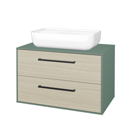 Skříňka pod umyvadlo KVADRO SZZ2 80 (umyvadlo Felis 2)  - M18 Mint mat - Úchytka T06 - D04 Dub - Ne