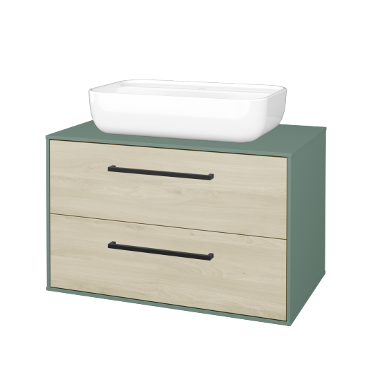 Skříňka pod umyvadlo KVADRO SZZ2 80 (umyvadlo Felis 2)  - M18 Mint mat - Úchytka T06 - D24 Ohio - Ne