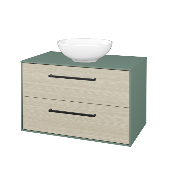 Skříňka pod umyvadlo KVADRO SZZ2 80 (umyvadlo Nikolo 1)  - M18 Mint mat - Úchytka T06 - D04 Dub - Ne