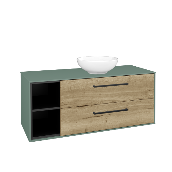 Skříňka pod umyvadlo KVADRO SZZ2O2L 120 (umyvadlo Nikolo 1)  - M18 Mint mat - Úchytka T06 - D26 Ontario - Ne