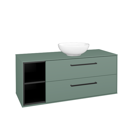 Skříňka pod umyvadlo KVADRO SZZ2O2L 120 (umyvadlo Nikolo 1)  - M18 Mint mat - Úchytka T06 - M18 Mint mat - Ne