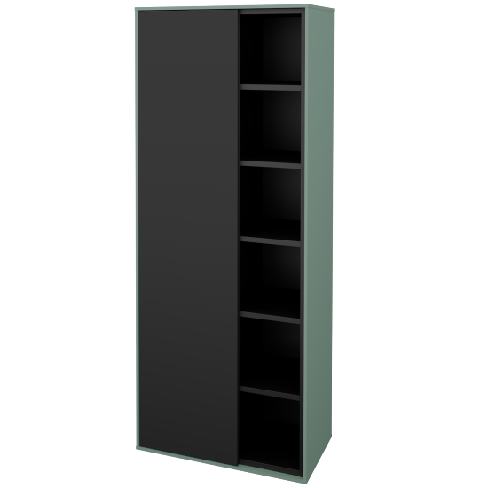 Vysoká koupelnová skříň KVADRO SVDO6 60  - M18 Mint mat - N03 Graphite - Levé - Ne