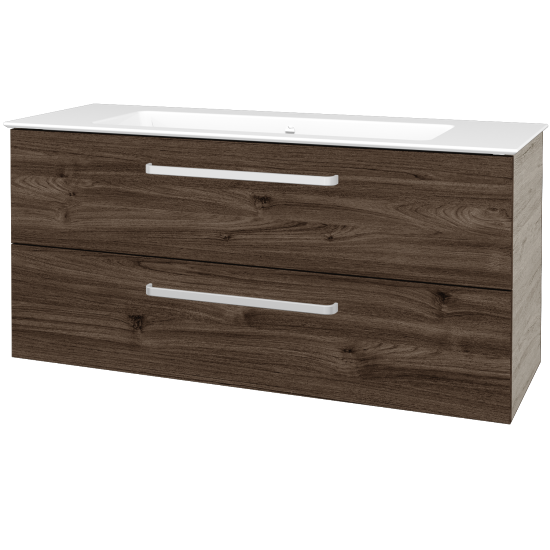 Umyvadlová skříňka GIO SZZ2 120  - D05 Oregon - Úchytka T01 - D25 Teak