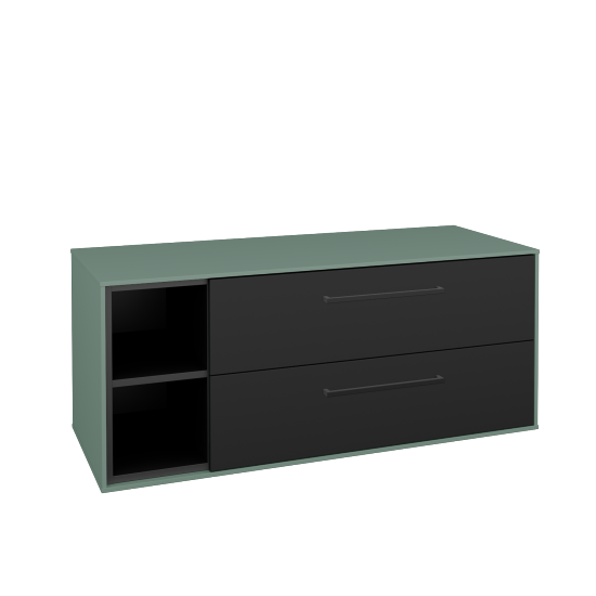 Skříňka pod umyvadlo KVADRO SZZ2O2L 120 (bez umyvadla)  - M18 Mint mat - Úchytka T06 - N03 Graphite - Ne