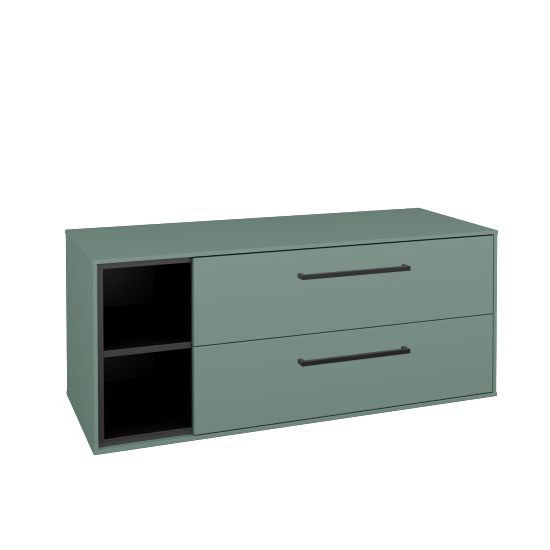 Skříňka pod umyvadlo KVADRO SZZ2O2L 120 (bez umyvadla)  - M18 Mint mat - Úchytka T06 - M18 Mint mat - Ne