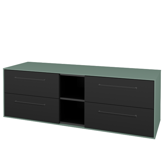 Skříňka pod umyvadlo KVADRO SZZ4O2 150 (bez umyvadel)  - M18 Mint mat - Úchytka T06 - N03 Graphite - Ne