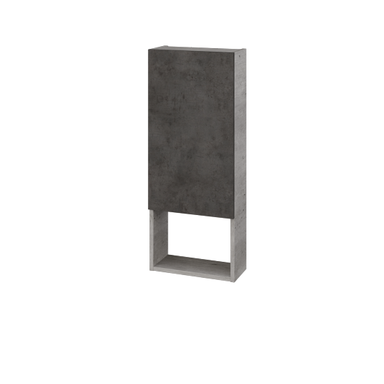 Horní koupelnová skříňka DOS SY1DO 40  - D01 Beton - D16 Beton tmavý - Levé