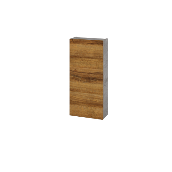 Horní koupelnová skříňka DOS SY1D 35  - D01 Beton - Úchytka T00 (bez úchytky) - D27 Cognac