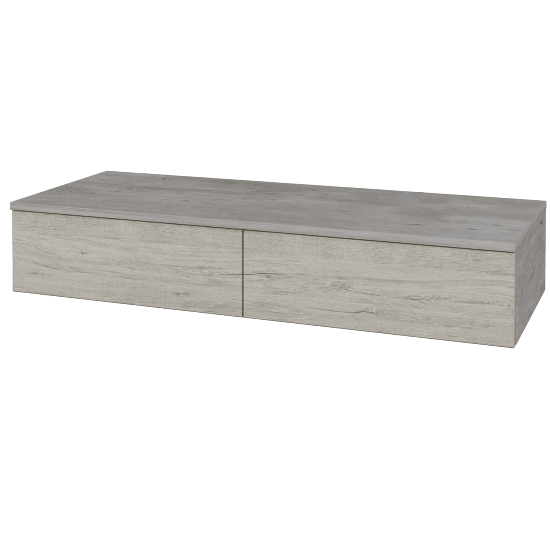 Skříňka pod umyvadlo MODULE SZZ2 120 (bez umyvadla)  - D01 Beton - D05 Oregon - Levé - Ne