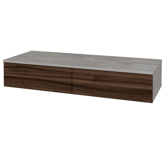 Skříňka pod umyvadlo MODULE SZZ2 120 (bez umyvadla)  - D01 Beton - D06 Ořech - Levé - Ne