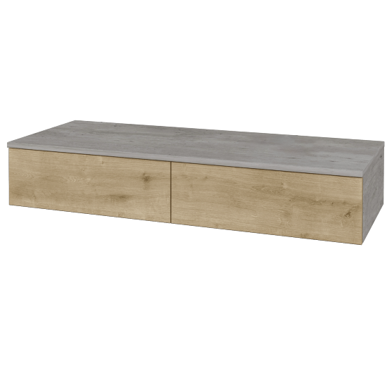 Skříňka pod umyvadlo MODULE SZZ2 120 (bez umyvadla)  - D01 Beton - D09 Arlington - Levé - Ne