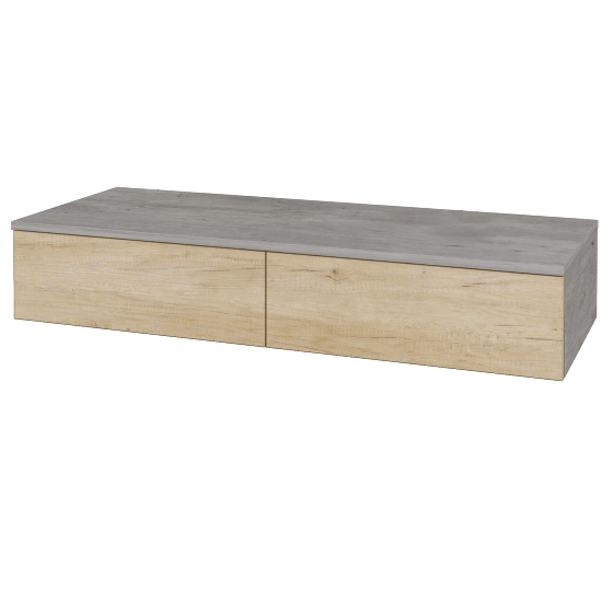 Skříňka pod umyvadlo MODULE SZZ2 120 (bez umyvadla)  - D01 Beton - D15 Nebraska - Levé - Ne