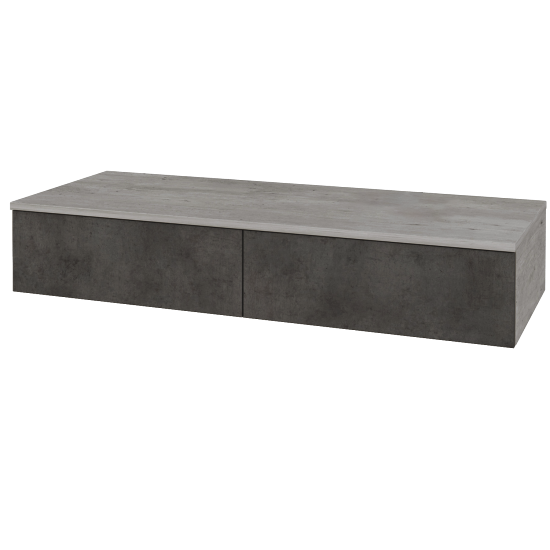 Skříňka pod umyvadlo MODULE SZZ2 120 (bez umyvadla)  - D01 Beton - D16 Beton tmavý - Levé - Ne