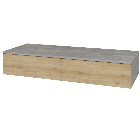 Skříňka pod umyvadlo MODULE SZZ2 120 (bez umyvadla)  - D01 Beton - D22 Karamel - Levé - Ne