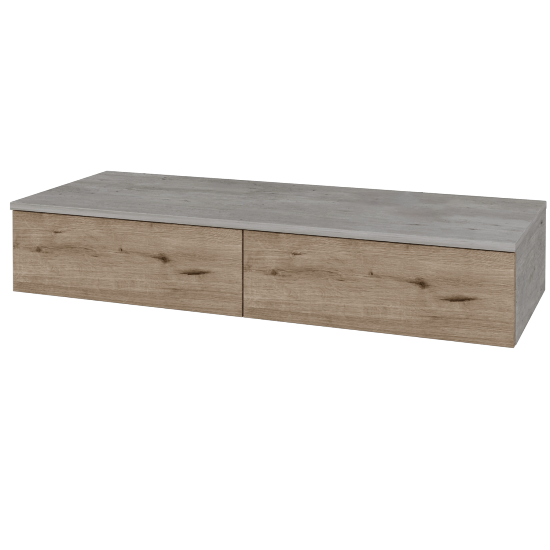Skříňka pod umyvadlo MODULE SZZ2 120 (bez umyvadla)  - D01 Beton - D23 Herkules - Levé - Ne
