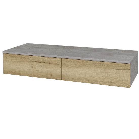 Skříňka pod umyvadlo MODULE SZZ2 120 (bez umyvadla)  - D01 Beton - D26 Ontario - Levé - Ne