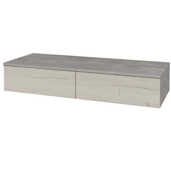 Skříňka pod umyvadlo MODULE SZZ2 120 (bez umyvadla)  - D01 Beton - D28 Alberta - Levé - Ne