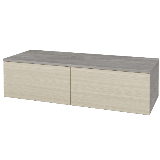 Skříňka pod umyvadlo MODULE SZZ12 120 (bez umyvadla)  - D01 Beton - D04 Dub - Levé - Ne