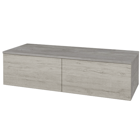 Skříňka pod umyvadlo MODULE SZZ12 120 (bez umyvadla)  - D01 Beton - D05 Oregon - Levé - Ne