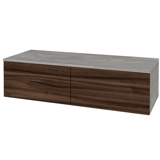 Skříňka pod umyvadlo MODULE SZZ12 120 (bez umyvadla)  - D01 Beton - D06 Ořech - Levé - Ne