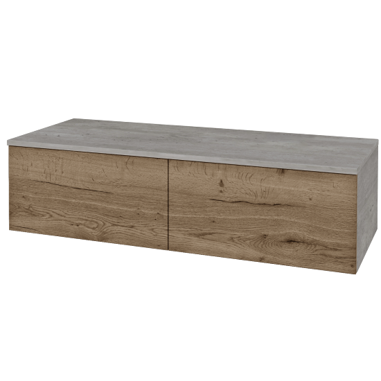Skříňka pod umyvadlo MODULE SZZ12 120 (bez umyvadla)  - D01 Beton - D21 Tobacco - Levé - Ne